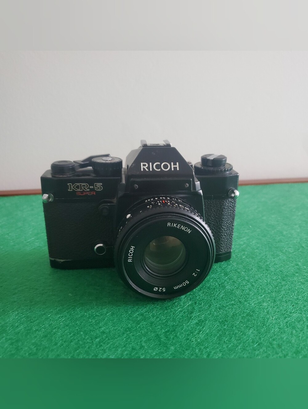Black RICOH KR-5 SUPER SLR 50mm Film Camera ROKINON For Parts Only